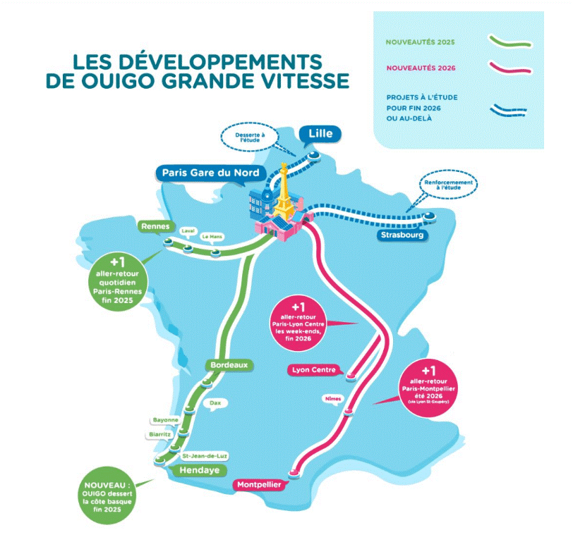 Ouigo renforce son réseau ferroviaire